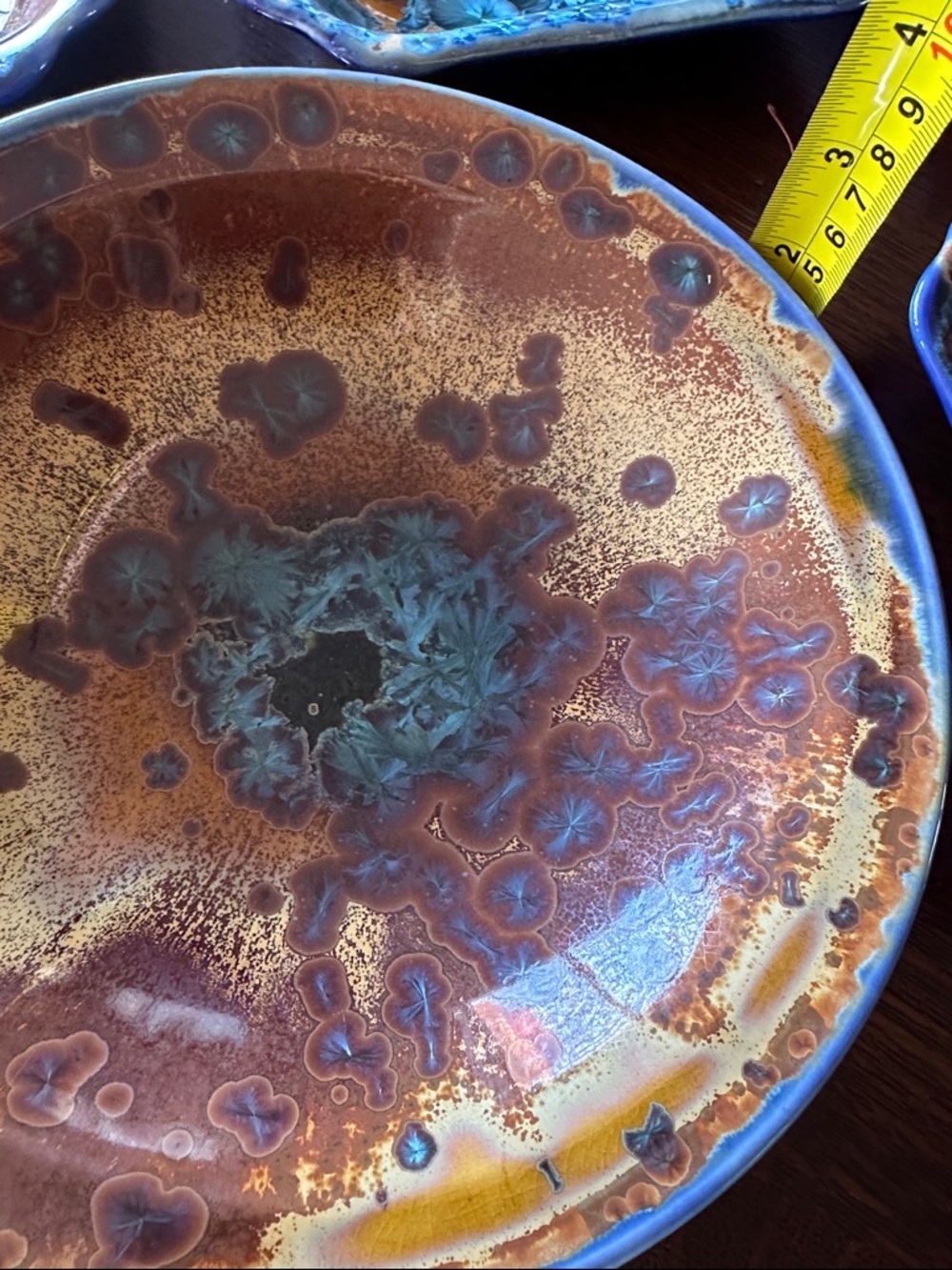 Edgecomb Pottery Crystalline glaze bowl. Handmade, artisan, rustic kitchen decor - Picture 9 of 11